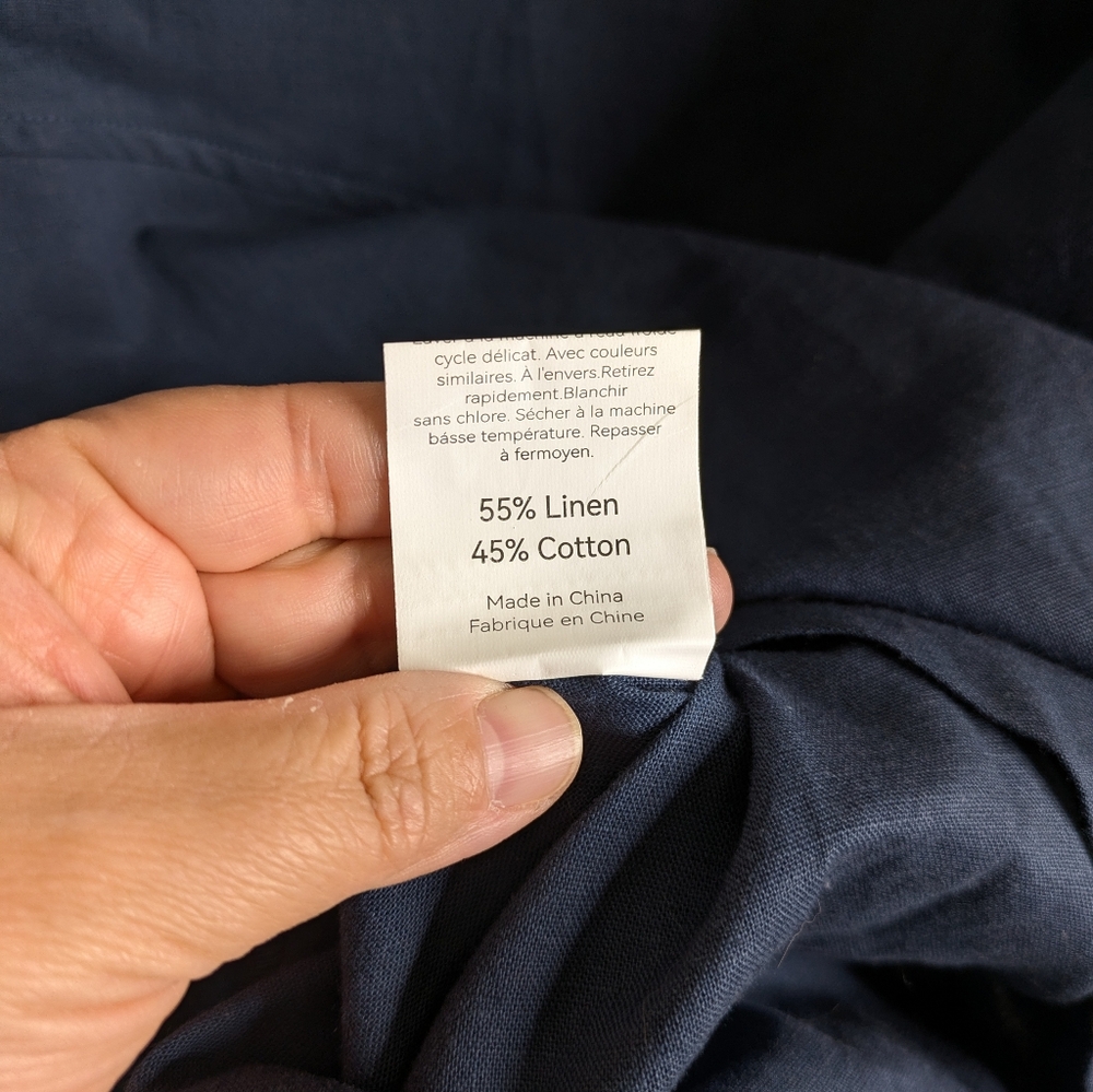 NEW Lintico Asymmetrical Tunic Top XXL Blue Lagenlook Minimalist Linen Cotton - Picture 9 of 12